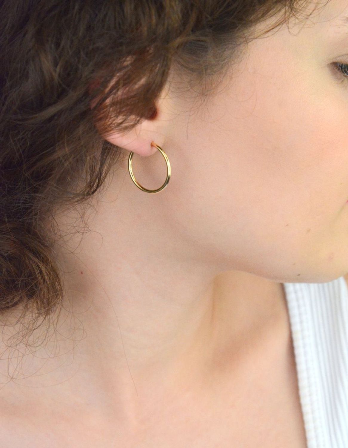 Złote kolczyki 2 cm gładkie koła 585 KL 1942D 585.jpg